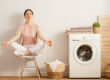 woman is doing laundry