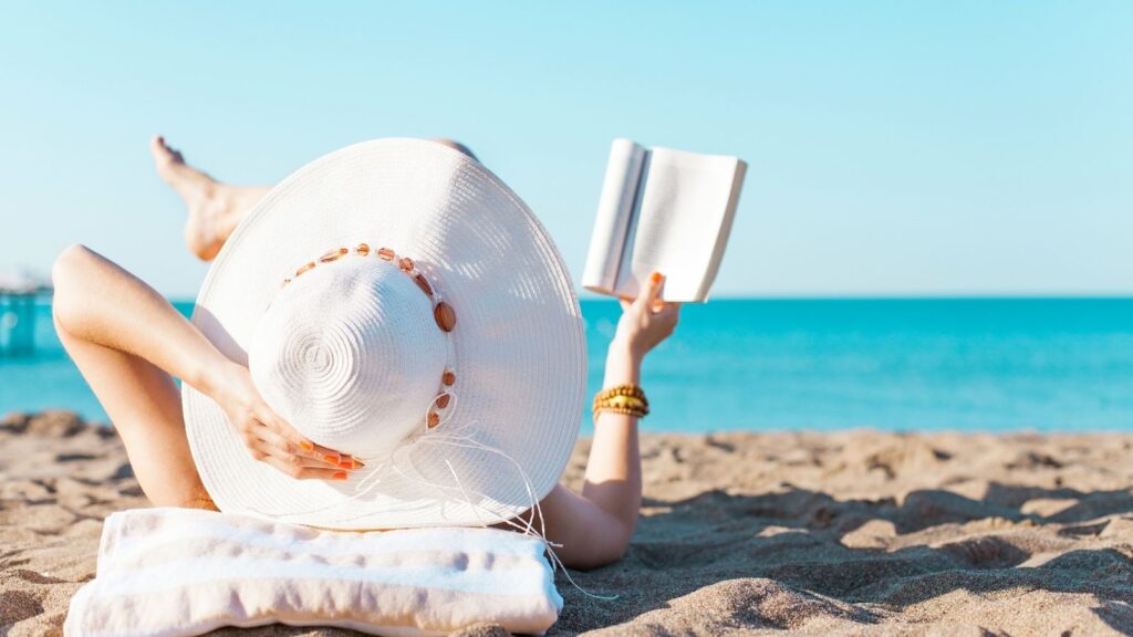 reading at beach